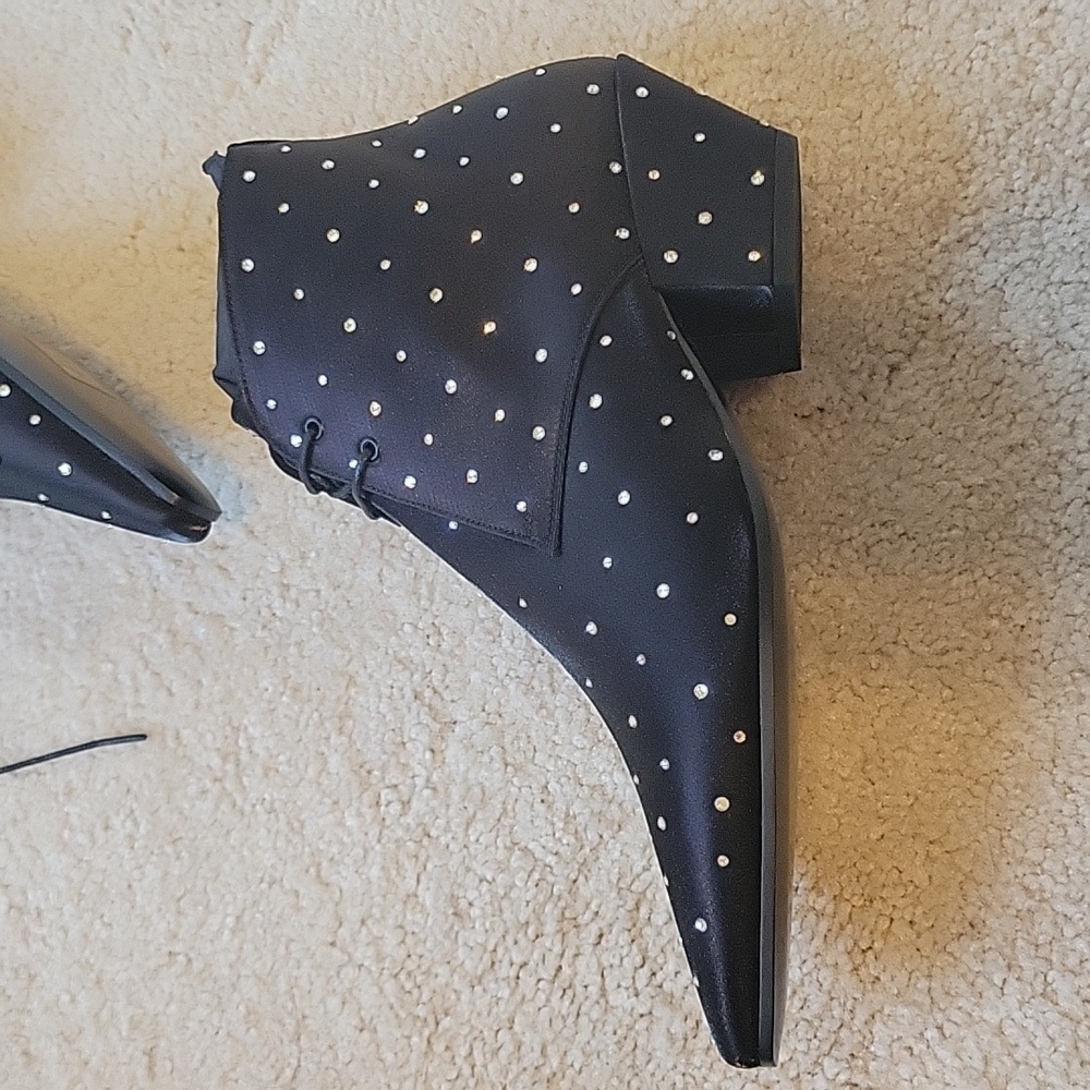 🛑SAINT LAURENT Raso Iridiscent Nero Boots - Picture 2 of 10